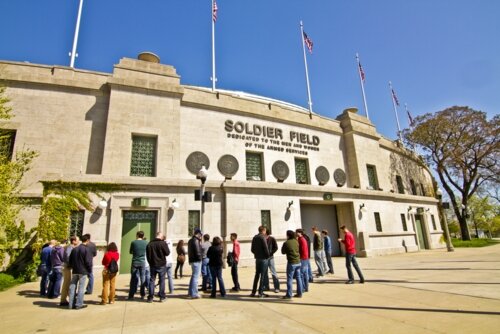 Checking out the home of the Bears.